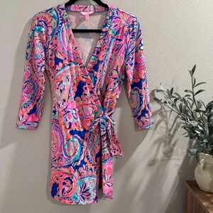 Lilly Pulitzer Pink and Blue Paisley Jumpsuit